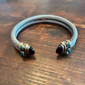 Vintage David Yurman Silver Rope Bracelet (Semi-precious stones)